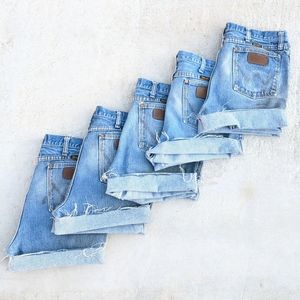 Vintage Wrangler distressed denim shorts